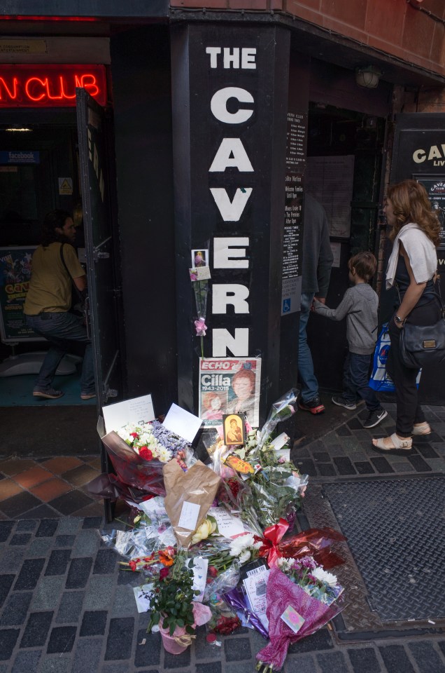 Flowers outside The Cavern Club in memorial of Cilla Black